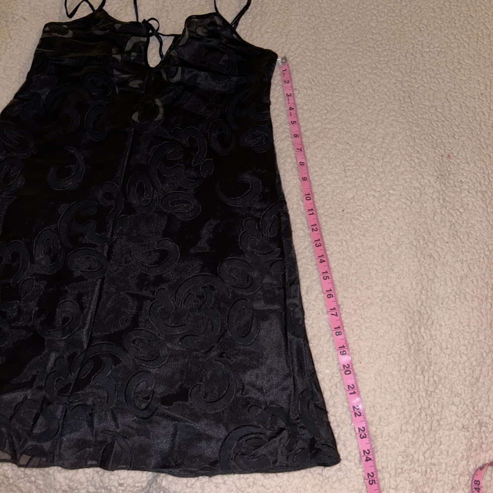 The Disney Catalog Black Spaghetti Straps Patterned Slip Dress Size M - Picture 6 of 6